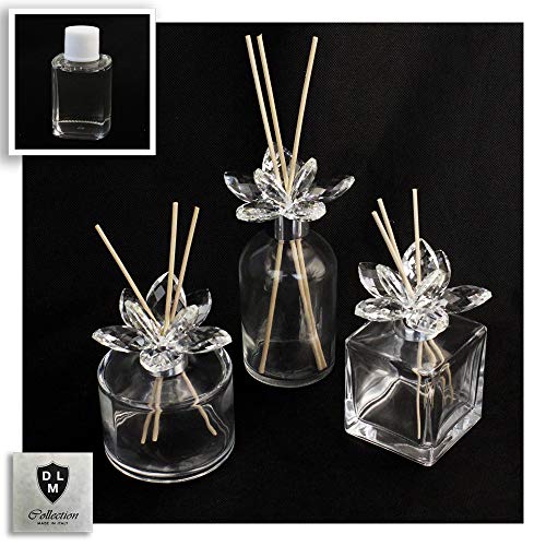 DLM - Profumatore in Vetro Fiore in Madreperla Diffusore per Ambienti Profumo Nozze Matrimonio Comunione
