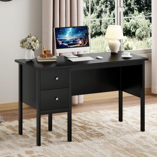 Image of BHG 43.3 inch Computer Desk with Drawers for Home Office,Black