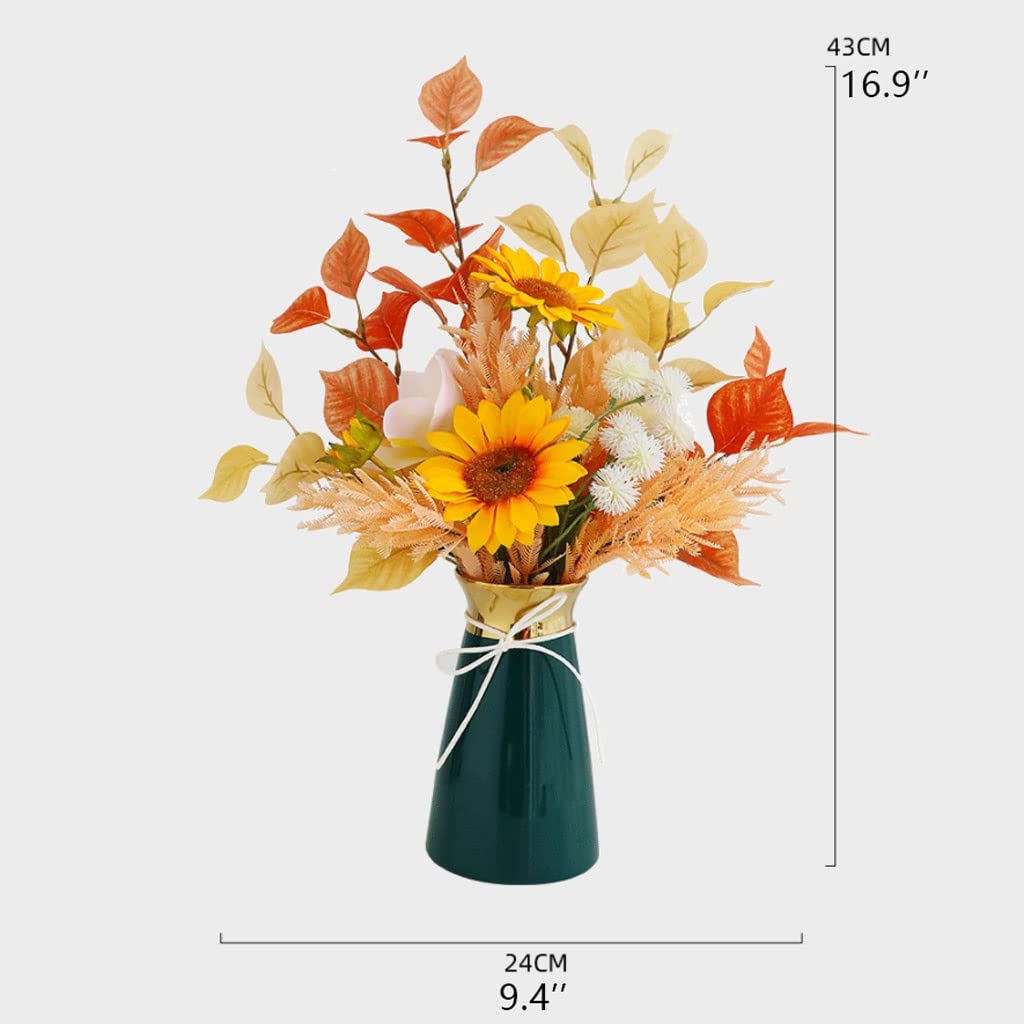 Fiori Artificiali Panno di Seta Fiori Artificiali Matrimonio Casa Decorazione Autunnale Bouquet Set di Fiori Finti di Lusso Disposizione Fiori Finti per la dec