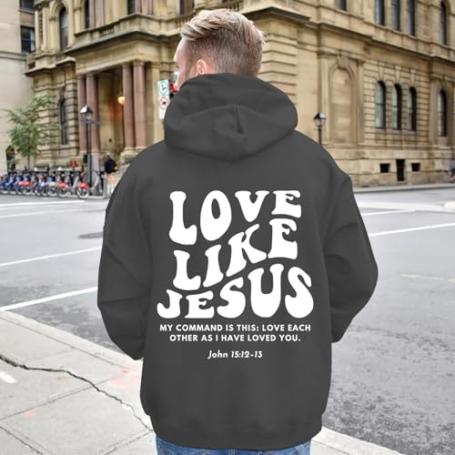 God Love You Christian Hoodies Men God Jesus Hoodie With Pocket Oversized Sweatshirt Crewneck Pullover Religious Graphic3