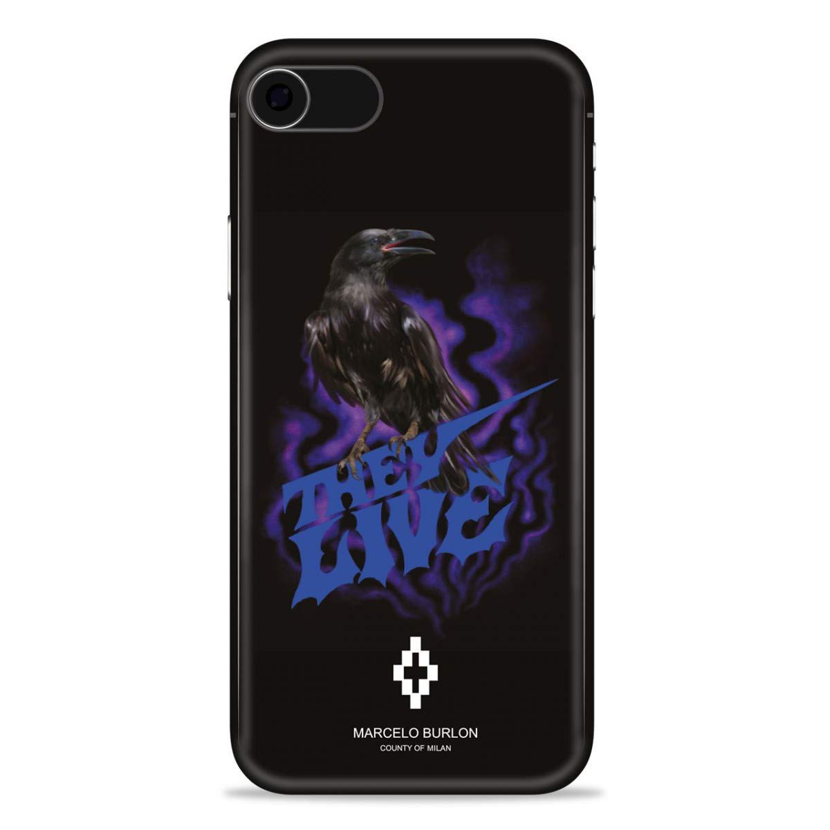 MARCELO BURLON Cover Raven Per IPhone 8/7/6/6s – Nero, Morbida Al Tatto In Policarbonato (MBU_M8-Raven)