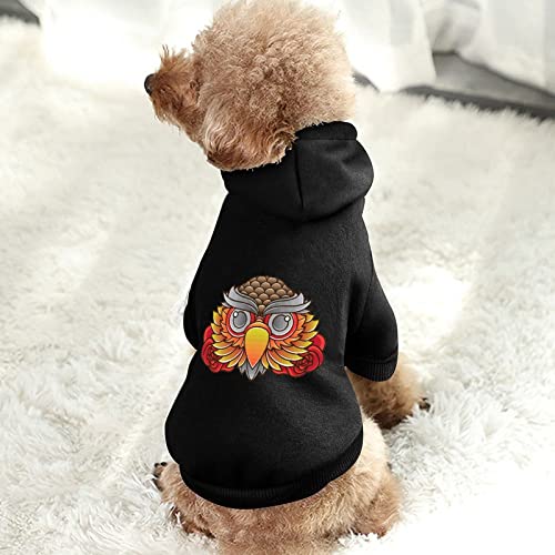 Vintage Owl Head Fashion Pet Hoodies Soft Warm Dog Clothes Durable Pet Sweater With Hat Xl #TOP3