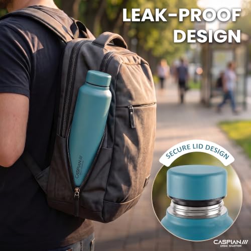 Image of CASPIAN / / / Astra Stainless Steel Water Bottle 1 litre (1000 ml) | Single Wall, Leakproof & BPA-Free | Reusable Metal Bottle for Fridge, Home, Office, Gym, School & Travel, Tropical Teal, Pack of 1
