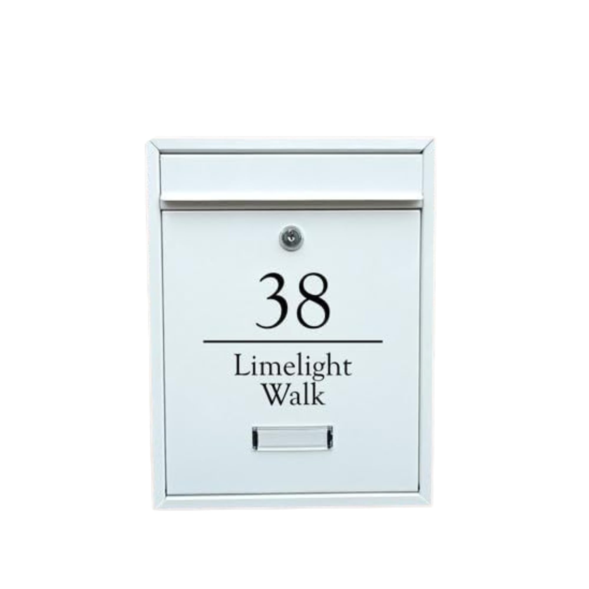 Signs & Numbers Wall Mounted Lockable Mailbox – Anthracite Grey Secure Post Box with Nameplate | Weather-Resistant Steel Letterbox for A4 Mail, Envelopes & Magazines | Outdoor Mail Organizer