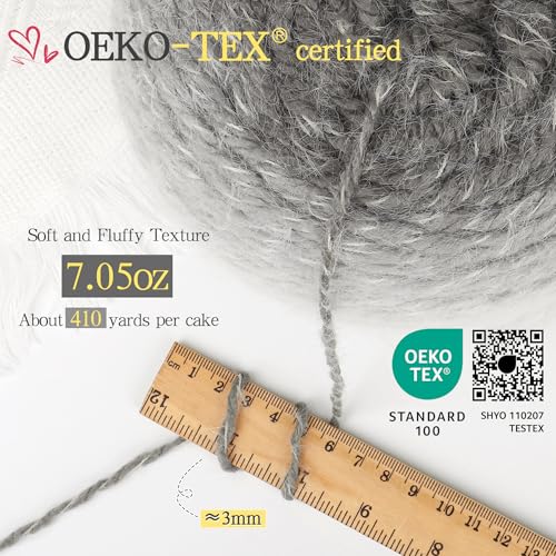 Image of Katech Ombre Yarn for Crocheting-Large Skein of Gradient Yarn Cake-2 Pack of 200g /7.05 oz-80% Acrylic,20% Nylon- #4 Medium-Perfect for Star Blankets, Scarves, Shawls and Garments (F)