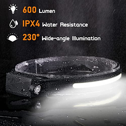 Image of LAKUMIQI Delfi Strip Light Pro Headlamp, Strip Lamp Pro, 230 Wide Beam Head Light, Led Headlamp Rechargeable Bright, Motion Sensor Waterproof COB XPE Headband Light for Outdoor Running, Fishing