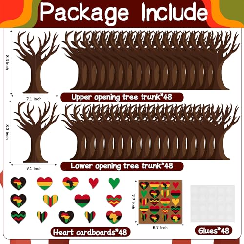 Árbol de corazón afroamericano de fieltro kit DIY con piezas autoadhesivas de Juneteenth 2