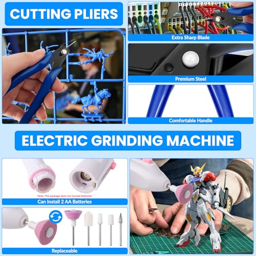 82 Stück Gundam Modeler Grundwerkzeuge, Modellbau Werkzeug Set, Hobby Bauwerkzeug Set, DIY Bastelwerkzeug Modellierungswerkzeug, für Gundam Auto Modellbau Reparieren und Befestigen