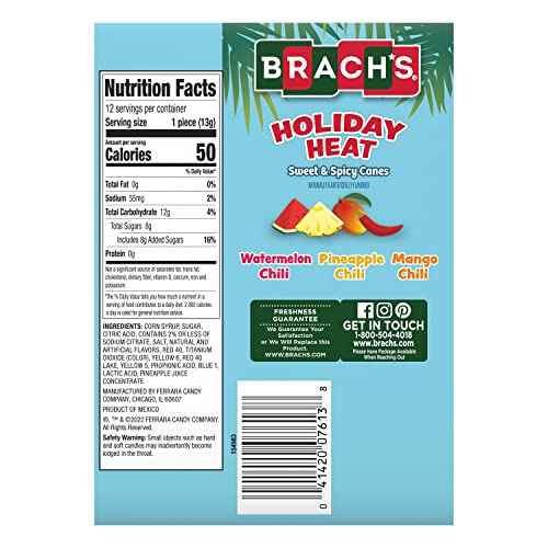 Brach’s Holiday Heat Sweet & Spicy Candy Canes, Christmas Stocking Stuffers, 12Ct #TOP1