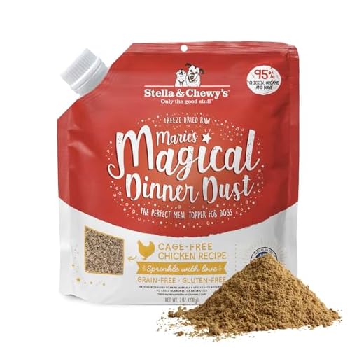 Stella & Chewy’s Freeze-Dried Raw Marie's Magical Dinner Dust – Protein Rich, Grain Free Dog & Puppy Food Topper – Cage-Free Chicken Recipe – 7 oz Bag