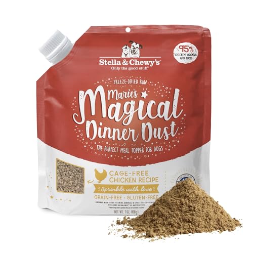Stella & Chewy's Freeze-Dried Raw Marie's Magical Dinner Dust - Premium Chicken Dog Food Topper with Organic Fruits & Vegetables - Perfect for Picky Eaters - 7oz