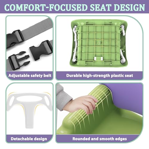 Columpio para niños pequeños con cojín suave, plegable para interior y exterior miniatura 4