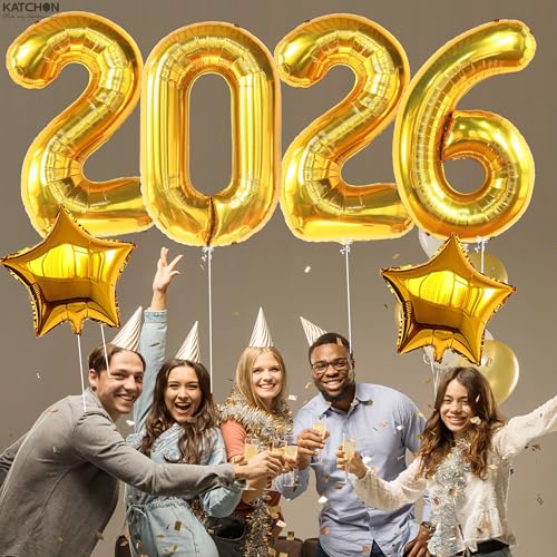 Image of Katchon, Giant Gold 2026 Number Balloons - 40 Inch | Graduation Balloons 2026 Balloon Numbers | Gold Balloon for Graduation Decorations 2026 Grad Party Decorations 2026 Graduation Decor