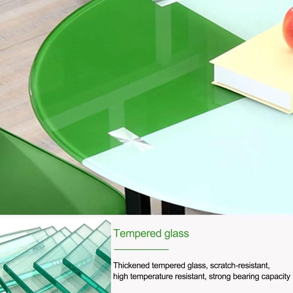 Ensemble Table et chaises de Salle à Manger Modernes en Verre trempé, mobilier de Cuisine carré/Rond idéal pour Les Repas, Les Pauses café et Les réunions, Design élégant et Polyvalent pour