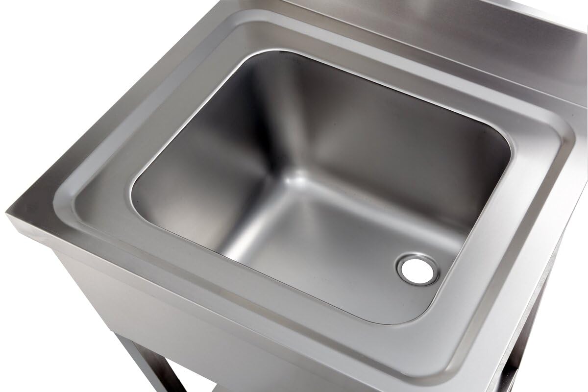 GastroHero Lavello da bagno 60 x 70 cm, in acciaio inox con base