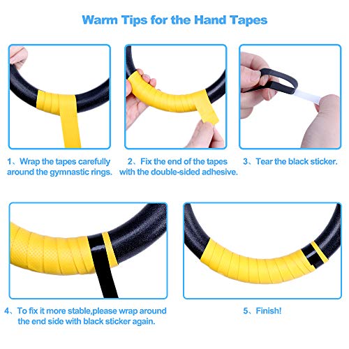 TANCHEN Gymnastic Rings with Adjustable Straps Fitness Gym Household Rings Muscle Strength Training Tools Includes 2 Non-Slip Textured Gymnastics Rings with 14.76ft Straps for Men and Girls