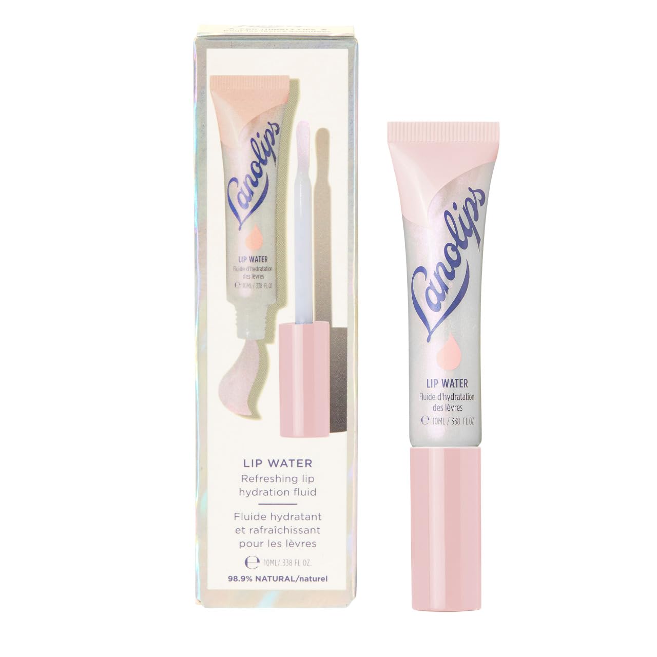 Lanolips Lip Water - Hydrating Lanolin Lip Serum with Hyaluronic Acid, Glycerin + Shimmer Tints for Hydrated, Glowing, Plump Looking Lips (10ml / 0.34 fl oz)