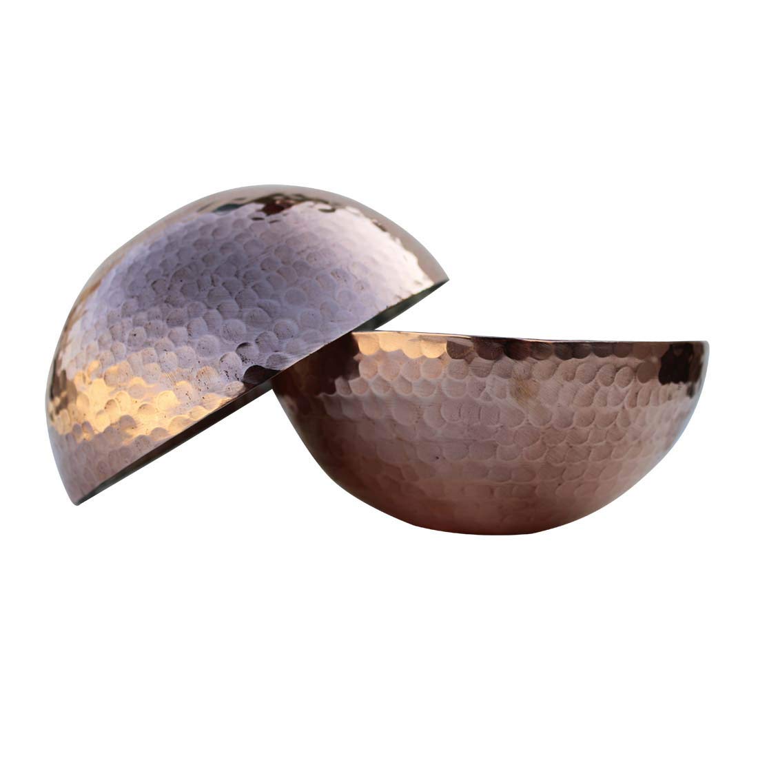 De Kulture Handmade Vintage Pure Copper Serving Cereal Bowl Set, Ideal For Aroma Diffuser Floating Candles Kitchen & Dining Table Decoration, 4.5X2 (DH) Inches, Set of 2