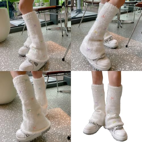 Fundas de felpa cómodas para proteger del frío tus tobillos con estilo femenino 2