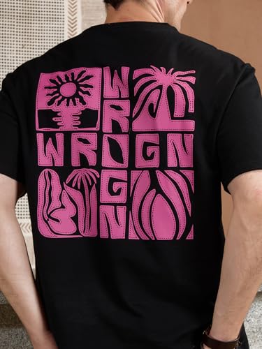 Image of WROGN Men's 100% Cotton T-Shirt | Back Graphic Print | Oversized Fit