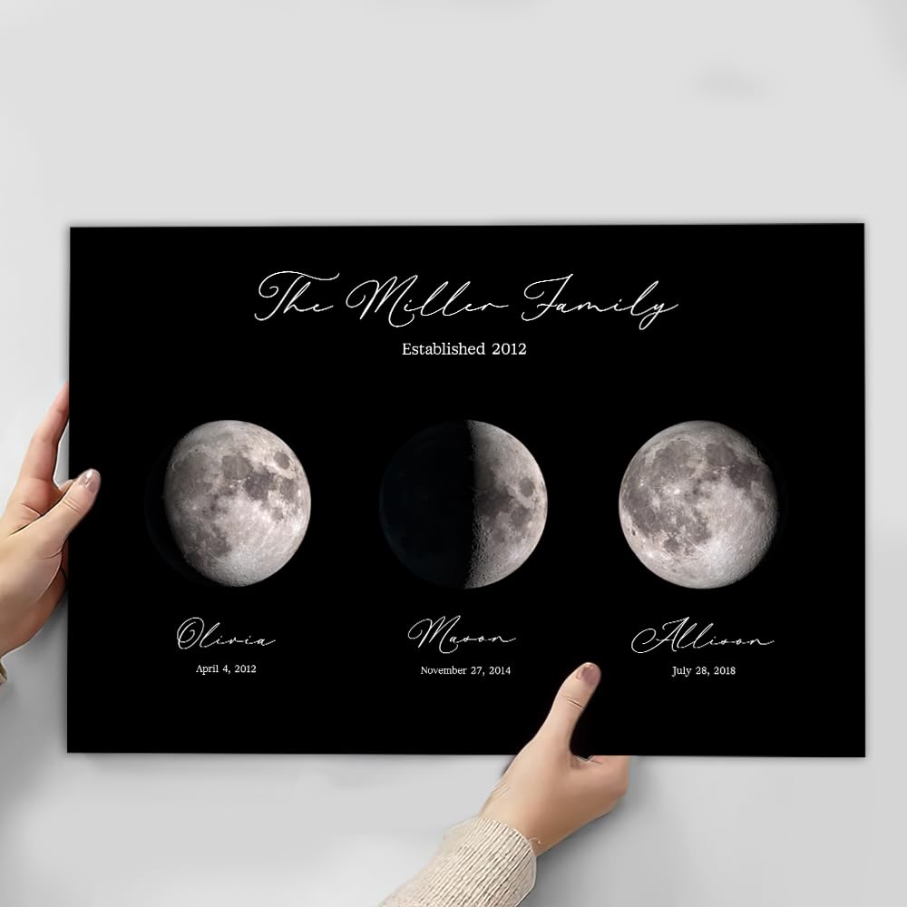 Amazon.com: TM TEEMAN Custom Moon Phase Gift with Family
