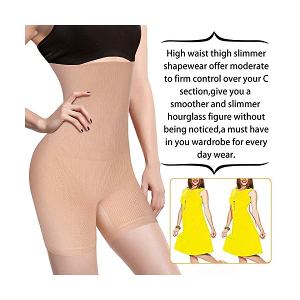 Nebility-Women-Waist-Trainer-Shapewear-Tummy-Control-Body-Shaper-Shorts-Hi-Waist-Butt-Lifter-Thigh-Slimmer Nebility Women Waist Trainer Shapewear Tummy Control Body Shaper Shorts Hi-Waist Butt Lifter Thigh Slimmer (XL/2XL, Beige)