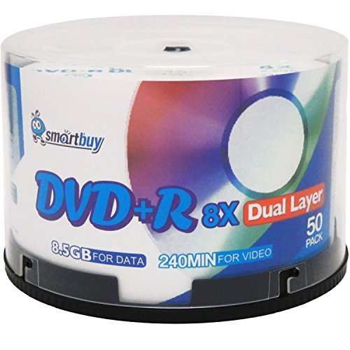 Smart Buy Logo 50 Pack DVD Plus R DVD+r Dl 8.5gb 8X Double