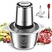 Aigostar Keen - Tritacarne Elettrico, 500W Tritatutto elettrico per alimenti, Motore Potente, 1.8L Ciotola in Acciaio Inox, 2 Velocità, 4 Lame Affilate, Mini Robot da Cucina per Frutta Verdura Carne