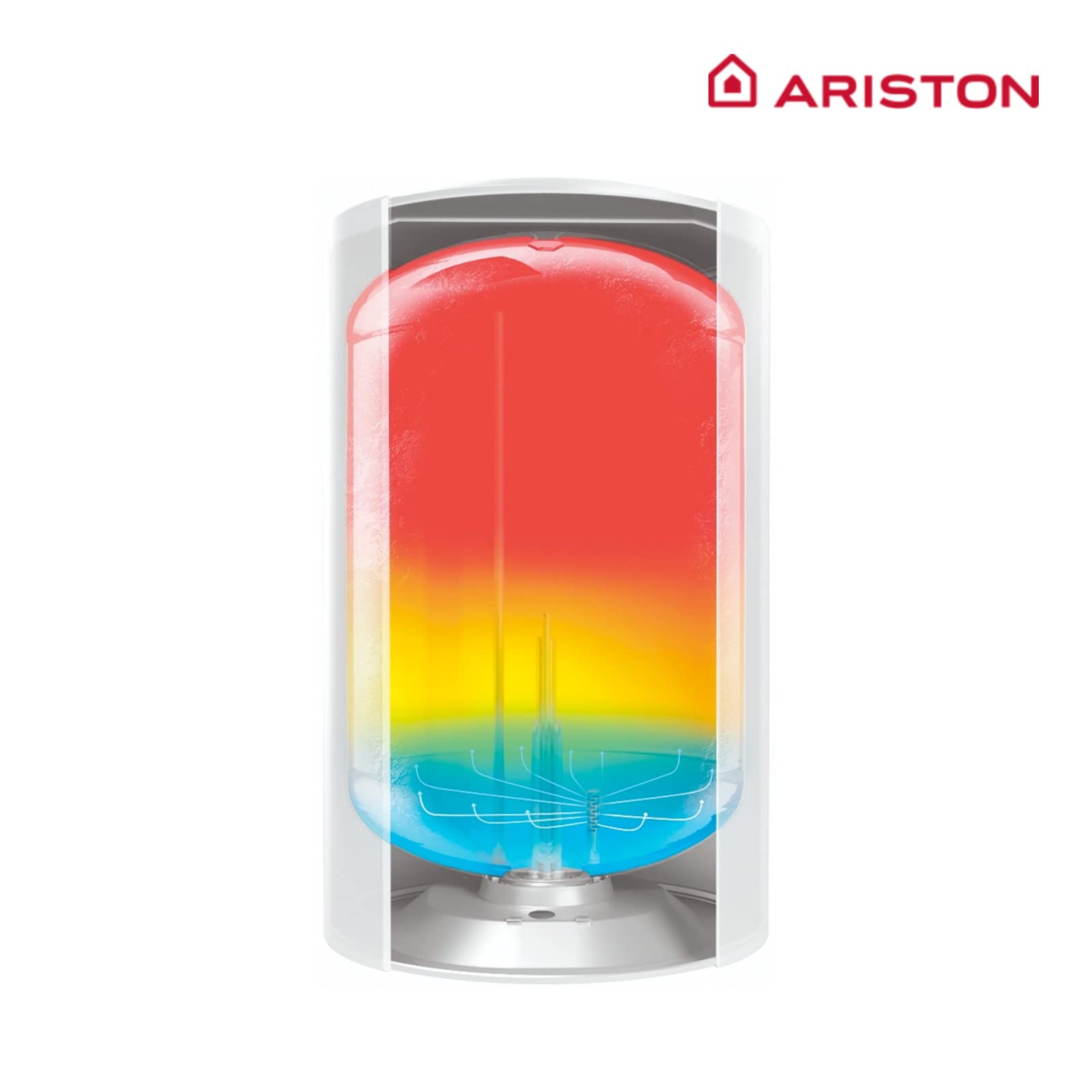 Ariston Lydos Plus - Scaldabagno elettrico verticale da 50 litri, con funzione ECO e modalità vacanze, 45 x 47 x 52,8 cm, prodotto per installazione in Spagna