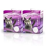 KAHU Pure Fresh Katzenstreu mit Babypuderduft • Klumpstreu • Naturmaterial weisses Kalzium-Bentonit • 2er Pack • 6l (5,2kg) pro Packung = 12l (10,4kg)