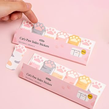 480Pcs Cats Claw Page Markers Sticky Index Tabs, Arrow Flag Tabs Self Adhesive, Colored Notes Tab Stickers4 Pack