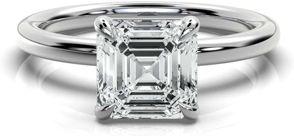 1-5 CT Moissanite Engagement Ring Colorless VVS1 10K 14K 18K Solid Gold & 925 Sterling Silver Solitaire with Thin Band Engagement Ring Christmas gift for Women