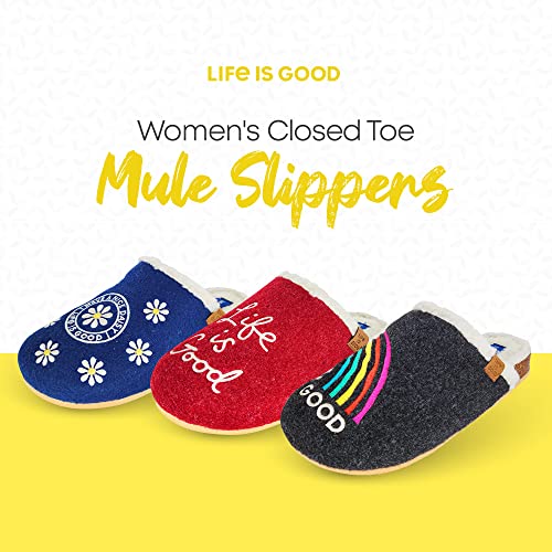 Life is Good Women's Closed Toe Mule Slippers, 302891W - Indoor/Outdoor Soft Slip-on - Comfortable Lightweight Plush Slide with Cushioned Support & EVA Outsoles4