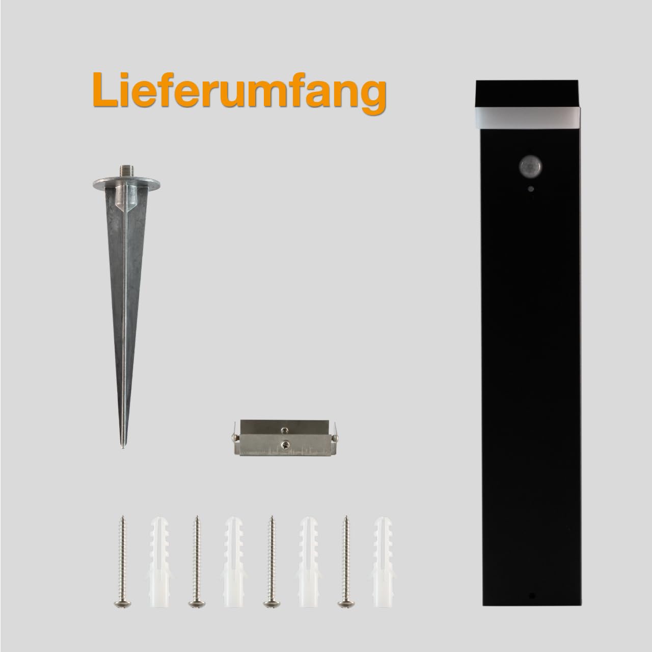 Proventa LED Solar Wegeleuchte mit Bewegungsmelder – 600 Lumen, warmweiß 2700K, 3,3W, IP44 – Wetterfeste Solar Gartenbeleuchtung für außen – Solarlampe für, Hof, Garten ohne Stromanschluss