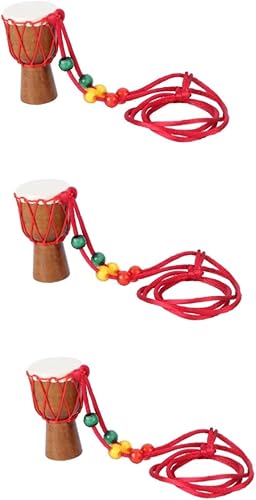 SUPVOX 3pcs Djembe Drum Ornamento Collar Africano Djembe Drumming para principiantes Drummer Regalos Madera Africano Djembe Collar de Tambor