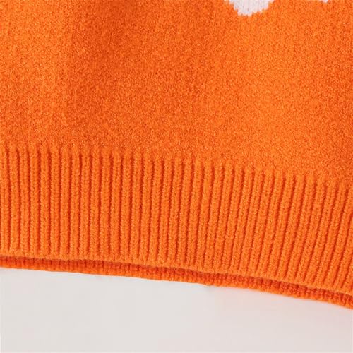 Toddler Girl Halloween Sweaters Pullover Knit Spooky Ghost Crewneck Tops Fall Winter Warm Cute Pullover Sweatshirt4
