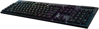 Logitech G915 LIGHTSPEED RGB Mechanical Gaming Keyboard, Low Profile GL Clicky Key Switch, LIGHTSYNC RGB, Advanced LIGHTSPEED Wireless and Bluetooth Support - Black