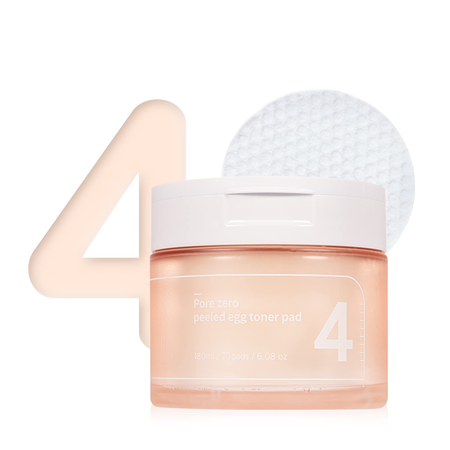 numbuzin No.4 Pore Zero Peeled Egg Toner Pad | Gentle Exfoliator, PHA, LHA, Makeup Skin Prep, Panthenol | Korean Skin Care for Face, 70 pads, 6.42 fl.oz numbuzin No.4 Pore Zero Peeled Egg Toner Pad | Gentle Exfoliator, PHA, LHA, Makeup Skin Prep, Panthenol | Korean Skin Care for Face, 70 pads, 6.42 fl.oz