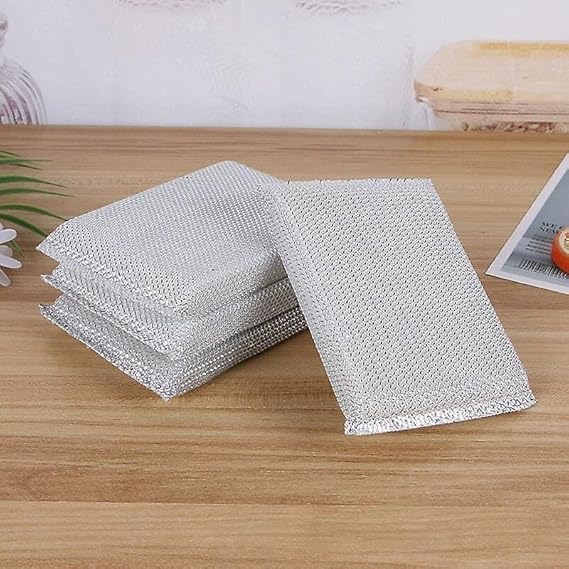 Sponge Scrubber for Kitchen, Non-Scratch Steel Wire Dishwashing Sponge, Reusable Scrub Sponge for Utensil Cleaning, Pack of 4-image-27