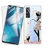 JIENI pour Vivo Y70 (6.44') Coque Cover + Verre trempé Protecteur, Souple Transparent Housse Étuis Silicone TPU Case + 9H Verre écran Film Protection - Fille
