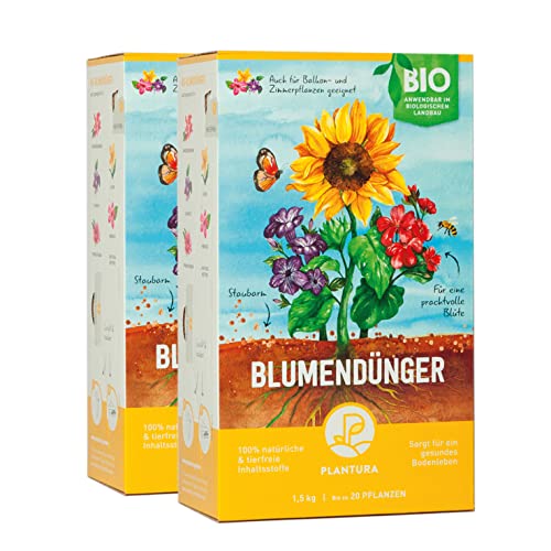 Plantura Bio Blumendünger mit 3 Monaten Langzeitwirkung, 3 kg, für den Garten & Balkon-Pflanzen, für eine prächtige Blüte, gut für den Boden, unbedenklich für Haus- & Gartentiere