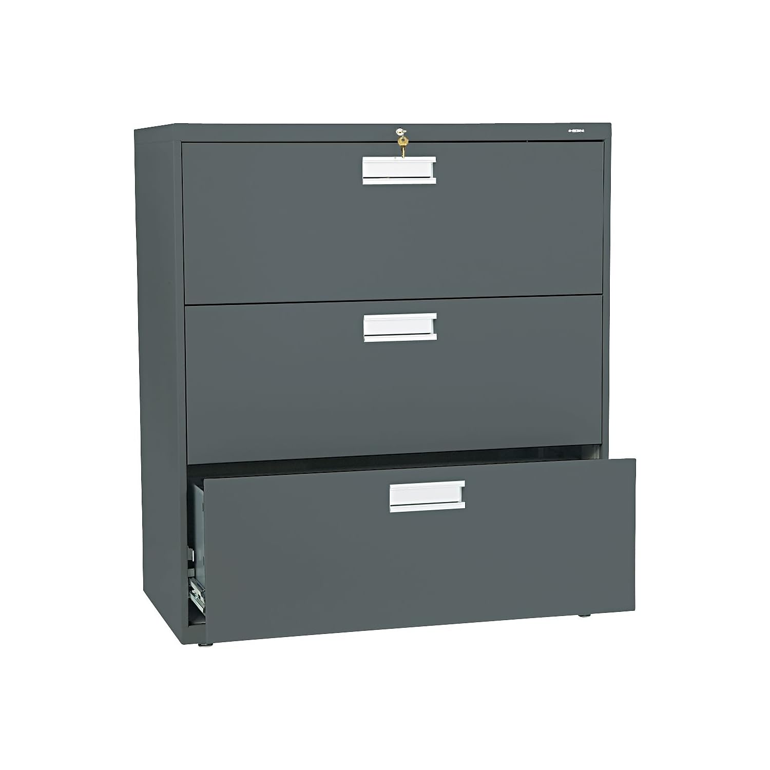 View 1 of ***STOCK PHOTO FOR REFERENCE ONLY******TRUCK/TRAILER PICKUP ONLY***HON Brigade 5-Drawer Filing Cabinet - 600 Series Lateral Legal or Letter File Cabinet, Charcoal (H683)
