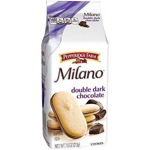 Pepperidge Farm Milano Double Dark Chocolate Cookies 7.5 oz. Stand Up Bag (Pack of 2)