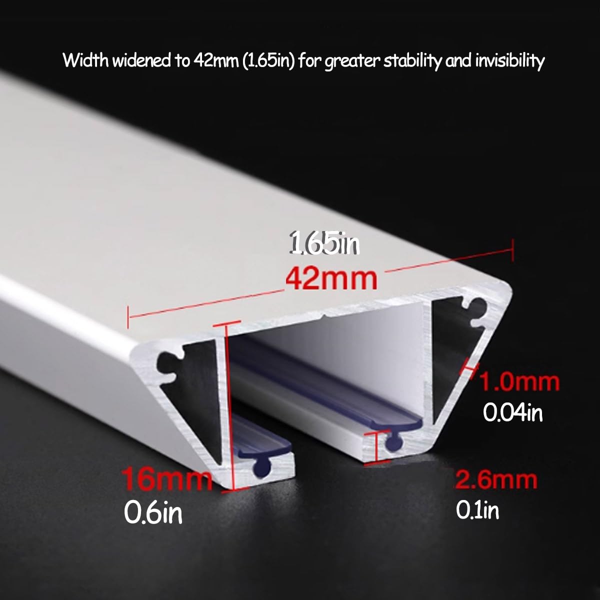 Sistema de riel de cortina de aluminio blanco ultrafino de 170 cm con ruedas silenciosas de doble eje, perfecto para cortinas y separadores de habitación, montado en el techo, diseño funcional
