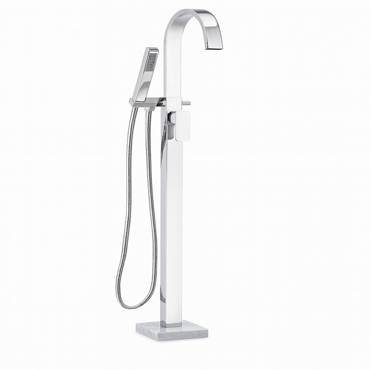 Floorstanding Bath Shower Mixer Tap Chrome – Freestanding Filler with Handset & Hose