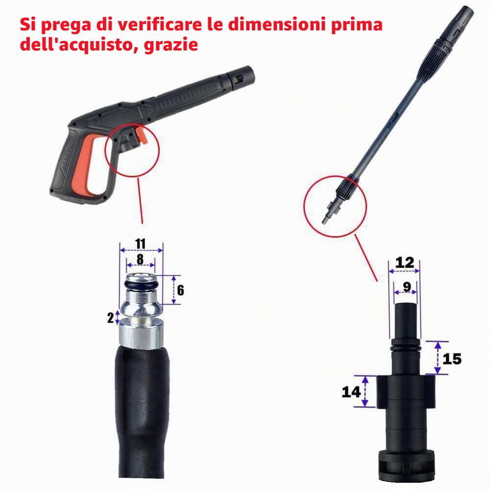 Idropulitrice, idropulitrice ad alta pressione da 16Mpa con getto d'acqua a scatto adatto per Bosch AQT Black & Decker