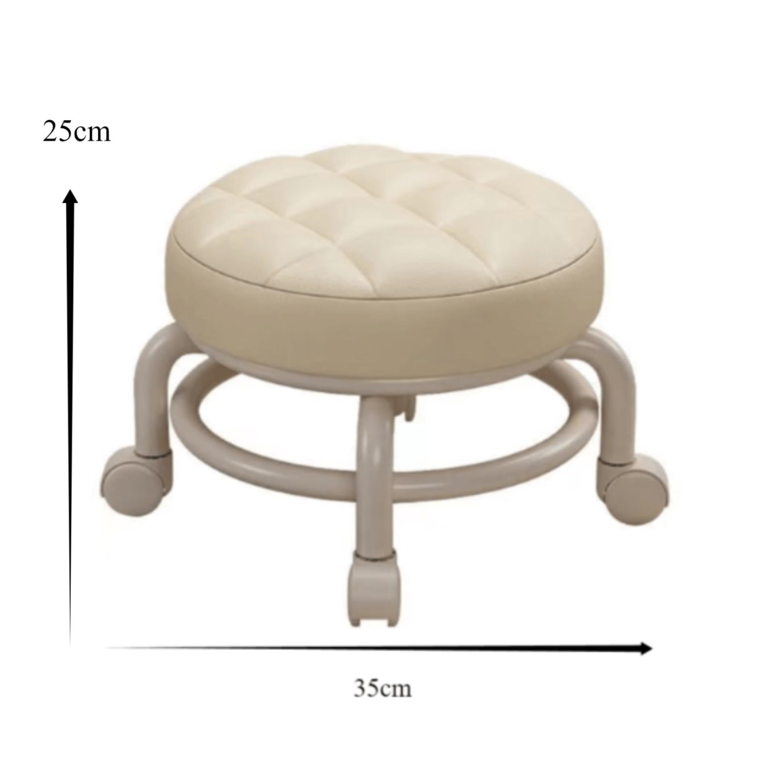 Otomano Taburete Reposapiés Giratorio De 360° con Ruedas, Tapizado En Cuero Acolchado Reposapies Sofa(Bruin)