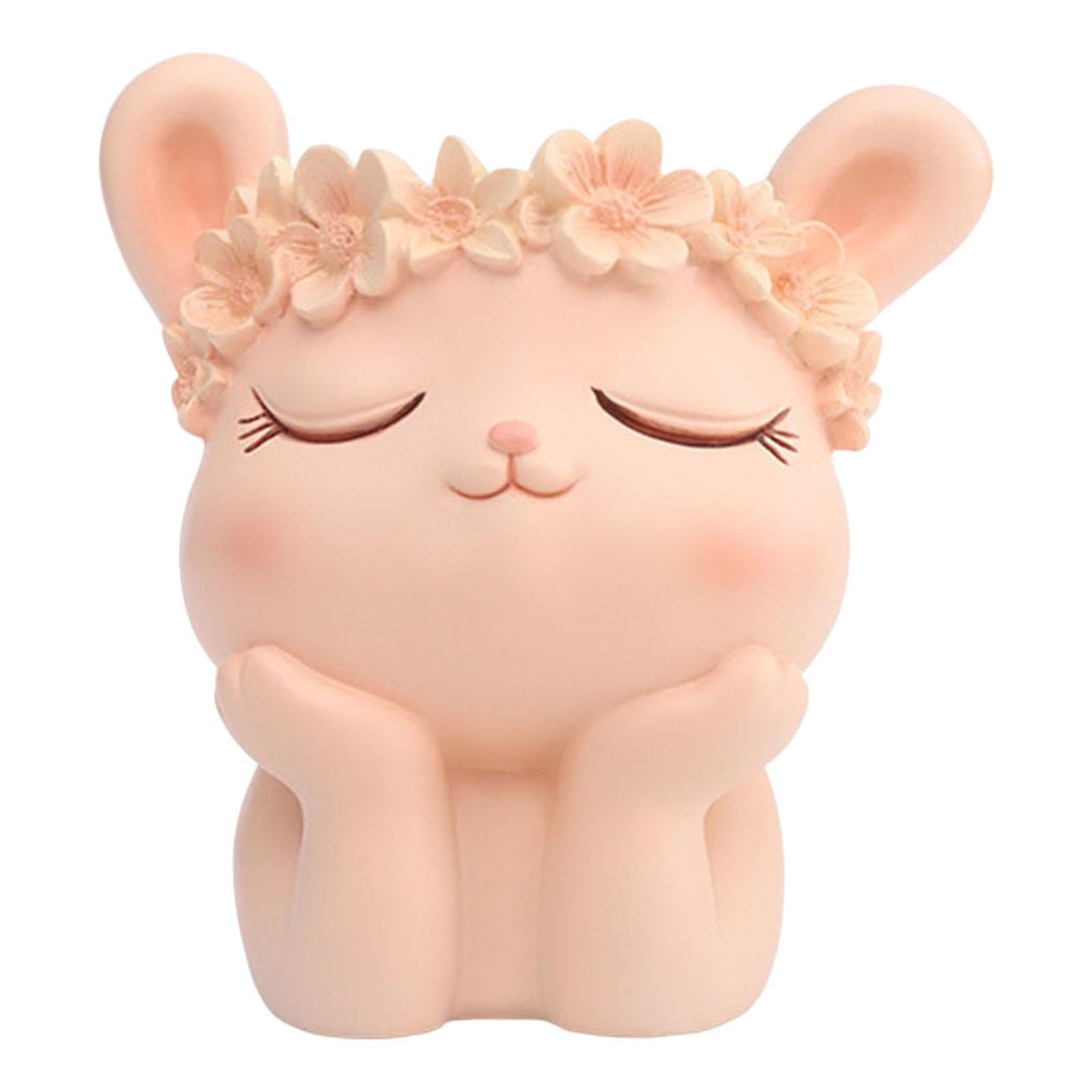PIXZCSA Unique Bust Statue Decoration Resin Vase Planters Flower Pot Makeup Brush Holder Resin Vase Planters Portrait Planter Flower Pot Healthy Grow. Makeup, Rabbit