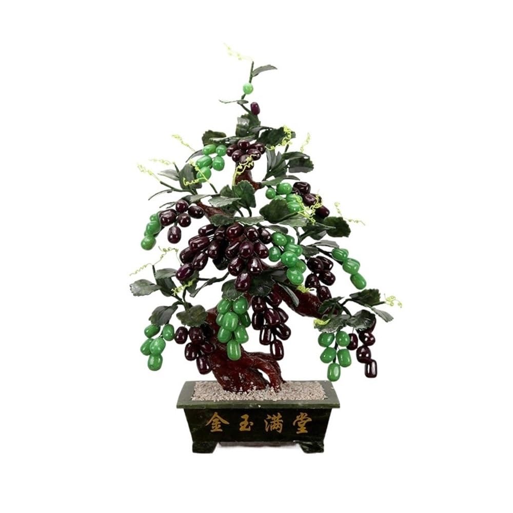 CHENGAIJIAN Artificial Bonsai Tree, Artificial Bonsai Tree Jade Grape Office Desk Home Room Decor(Green)