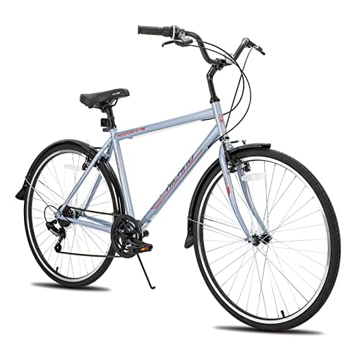Hiland 700C Hybrid Bike, Step-Over Frame Commuter City Bike, Shimano 7speeds Cruiser Bicycle for Men Women